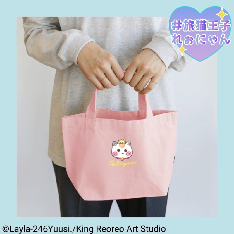 ゆるかわいい猫の小さいトートバッグ・猫ランチトートバッグ・ミニトートバッグ・猫雑貨アパレル